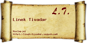 Linek Tivadar névjegykártya